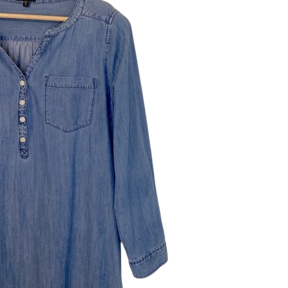 Express | Denim Long Sleeve Dress - Picture 3 of 8